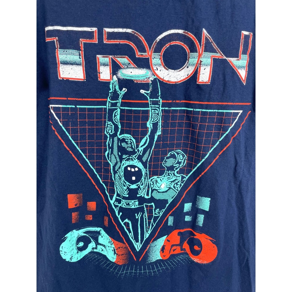 Disney Tron Adult Medium Blue Short Sleeve Graphic T-Shirt Sci-Fi Movie - Picture 2 of 4